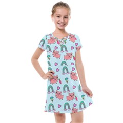 Pigs Pattern Art Design Drawing Sketch Wallpaper Kids  Cross Web Dress by pakminggu