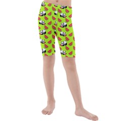 Watermelon Panda Background Wallpaper Kids  Mid Length Swim Shorts by pakminggu