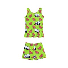 Watermelon Panda Background Wallpaper Kids  Boyleg Swimsuit by pakminggu