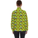 Watermelon Panda Background Wallpaper Women s High Neck Windbreaker View2