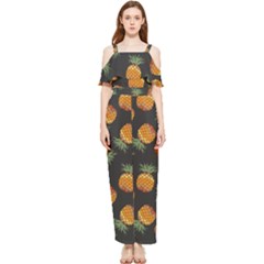 Pineapple Background Pineapple Pattern Draped Sleeveless Chiffon Jumpsuit by pakminggu