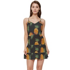 Pineapple Background Pineapple Pattern Short Frill Dress by pakminggu