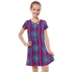 Art Floral Pattern Flower Seamless Decorative Kids  Cross Web Dress by pakminggu