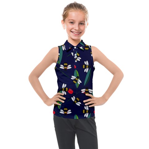 Art Floral Design Pattern Floral Pattern Kids  Sleeveless Polo Tee by pakminggu