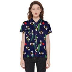 Art Floral Design Pattern Floral Pattern Short Sleeve Pocket Shirt by pakminggu