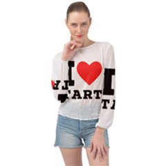 I Love Tart Banded Bottom Chiffon Top by ilovewhateva