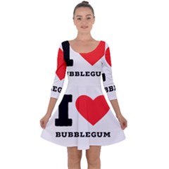 I Love Bubblegum Quarter Sleeve Skater Dress by ilovewhateva