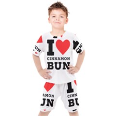 I Love Cinnamon Bun Kids  Tee And Shorts Set by ilovewhateva