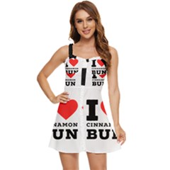 I Love Cinnamon Bun Ruffle Edge Bra Cup Chiffon Mini Dress by ilovewhateva