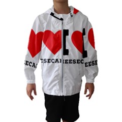 I Love Cheesecake Kids  Hooded Windbreaker by ilovewhateva