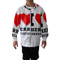 I Love Cherry Cheesecake Kids  Hooded Windbreaker by ilovewhateva