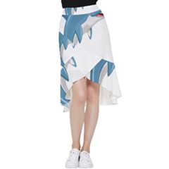 Blue Dolphin Frill Hi Low Chiffon Skirt by pakminggu