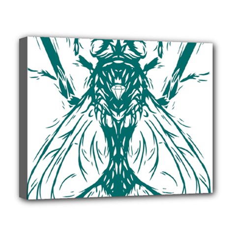 Green Insect Bee Illustration Deluxe Canvas 20  X 16  (stretched) by pakminggu