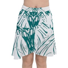 Green Insect Bee Illustration Chiffon Wrap Front Skirt by pakminggu