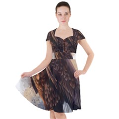 Eagle Art Eagle Watercolor Painting Bird Animal Cap Sleeve Midi Dress by pakminggu