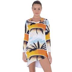 Hawaii Beach Summer Asymmetric Cut-out Shift Dress by pakminggu