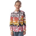 Gray Wolf Beach Waves A Wolf Animal Retro Kids  Long Sleeve Shirt View1