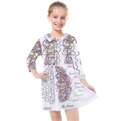 Neurodivergent Creative Smart Brain Kids  Quarter Sleeve Shirt Dress by pakminggu