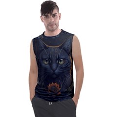 Art Cat Drawing Mammal Animal Feline Men s Regular Tank Top by pakminggu