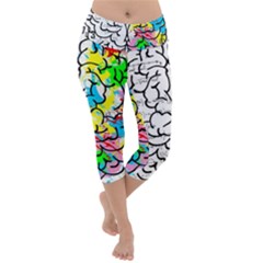 Brain Left Logic Language Science Lightweight Velour Capri Yoga Leggings by pakminggu