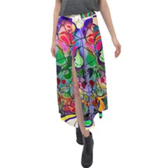 Brain Head Mind Man Silhouette Velour Split Maxi Skirt by pakminggu