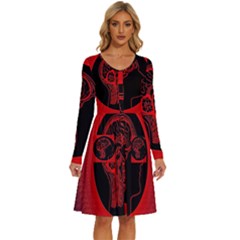 Artificial Intelligence Brain Think Long Sleeve Dress With Pocket by pakminggu