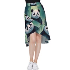 Animal Panda Forest Tree Natural Frill Hi Low Chiffon Skirt by pakminggu