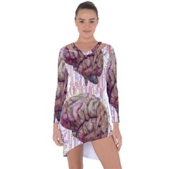 Brain Think Neurons Circuit Asymmetric Cut-out Shift Dress by pakminggu