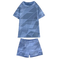 Lines Shapes Pattern Web Creative Kids  Swim Tee And Shorts Set by danenraven