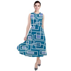 Geometric Rectangle Shape Linear Round Neck Boho Dress by danenraven