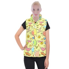 Cute Sketch Child Graphic Funny Women s Button Up Vest by danenraven