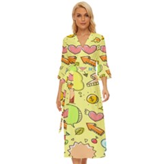 Cute Sketch Child Graphic Funny Midsummer Wrap Dress by danenraven