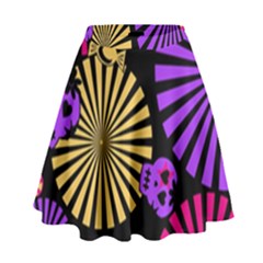 Seamless Halloween Day Of The Dead High Waist Skirt by danenraven