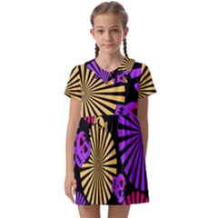 Seamless Halloween Day Of The Dead Kids  Asymmetric Collar Dress by danenraven