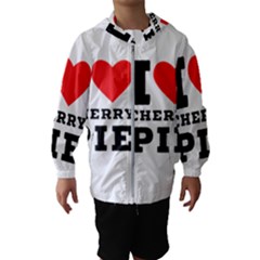 I Love Cherry Pie Kids  Hooded Windbreaker by ilovewhateva