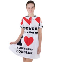 I Love Blueberry Cobbler Short Sleeve Shoulder Cut Out Dress  by ilovewhateva