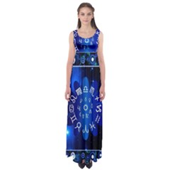 Astrology Horoscopes Constellation Empire Waist Maxi Dress by danenraven