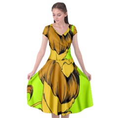 Lion Cartoon Parody Cap Sleeve Wrap Front Dress by danenraven