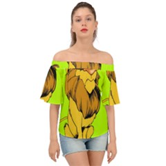 Lion Cartoon Parody Off Shoulder Short Sleeve Top by danenraven