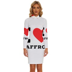 I Love Saffron Long Sleeve Shirt Collar Bodycon Dress by ilovewhateva