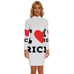 I Love Rice Long Sleeve Shirt Collar Bodycon Dress by ilovewhateva