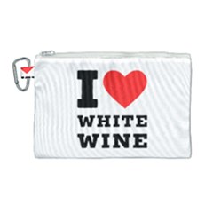 I Love White Wine Canvas Cosmetic Bag (large) by ilovewhateva