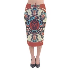 Grateful Dead Pacific Northwest Velvet Midi Pencil Skirt by Mog4mog4