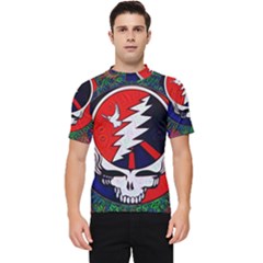 Grateful Dead Pattern Men s Short Sleeve Rash Guard by Mog4mog4