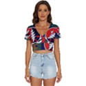 Grateful Dead Pattern V-Neck Crop Top View1