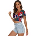 Grateful Dead Pattern V-Neck Crop Top View2