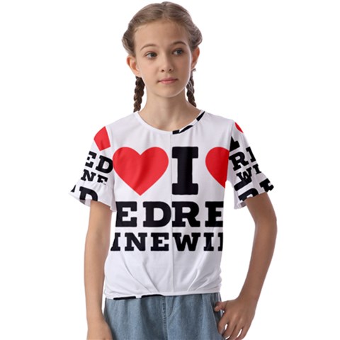 I Love Red Wine Kids  Cuff Sleeve Scrunch Bottom Tee by ilovewhateva