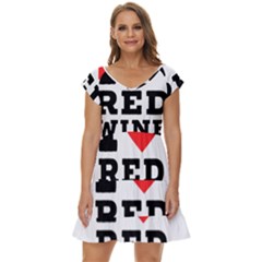 I Love Red Wine Short Sleeve Tiered Mini Dress by ilovewhateva