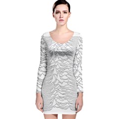 Joy Division Unknown Pleasures Post Punk Long Sleeve Velvet Bodycon Dress by Mog4mog4