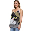 Grumpy Cat Casual Spaghetti Strap Chiffon Top View2